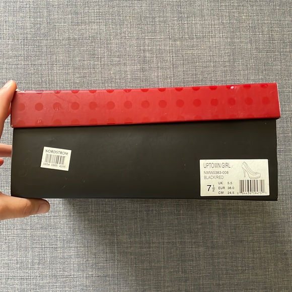 Naughty Monkey Uptown Girl Red and Black Heels - Picture 8 of 8